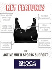 Soutien-gorge De Sport Shock Absorber S015F - Taille FR95B/EU80B - Gris Ardoise - Néoprene Moussé