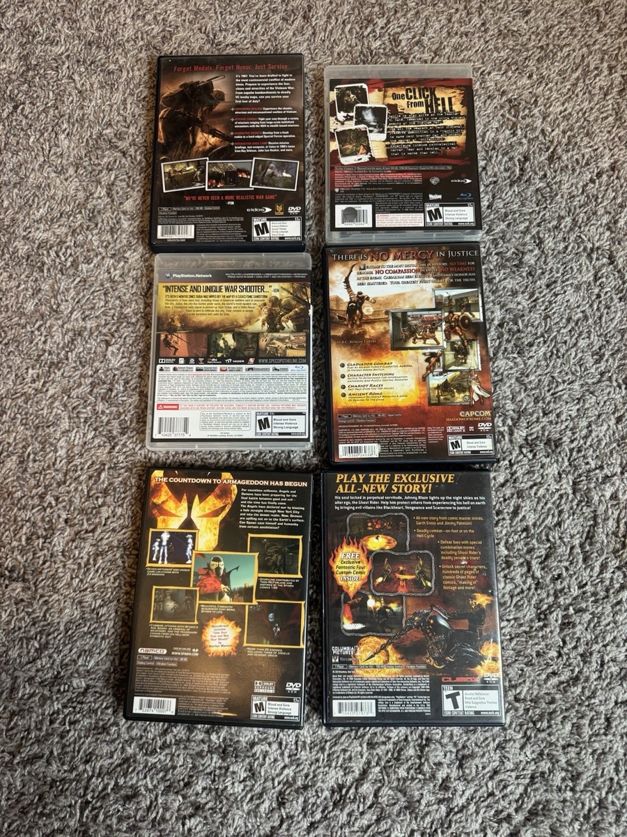 PS2 PS3 GAME LOT SPAWN GHOST RIDER SHELLSHOCK 2 SPEC OPS SHADOW OF