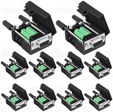 10PCS DB9 Female Solderless Connector RS232 D-SUB 9 Pin Serial Breakout Terminal