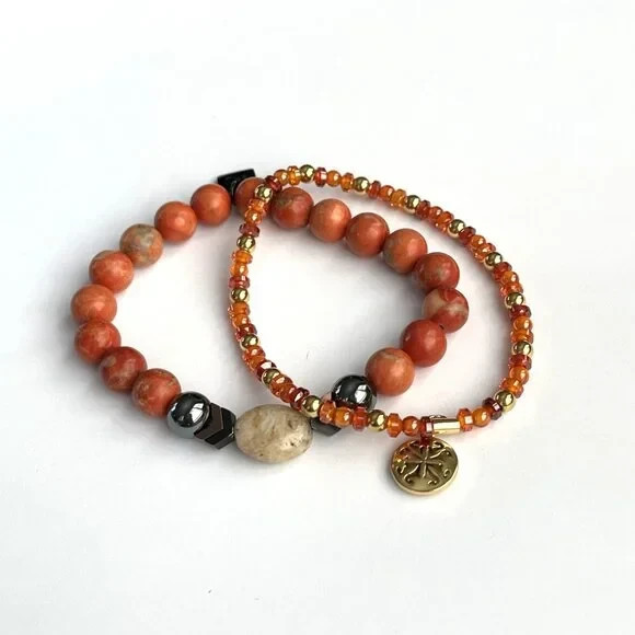 Rustic Cuff Stackable Mixable Bracelet Sets Natur… - image 2