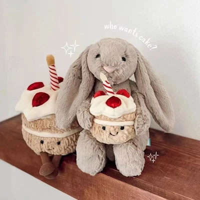 MARKENLOS Neu Jellycat Bashful Bunny Birthday Cake Puppe Brandneu mit Etikett- Dust Bag