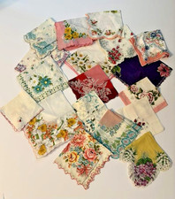 Vintage MCM Handkerchiefs Lot of 18 Floral
