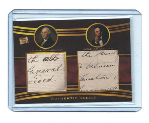 2022 Pieces of the Past #DR-1 George Washington Abraham Lincoln Dual Relic MINT
