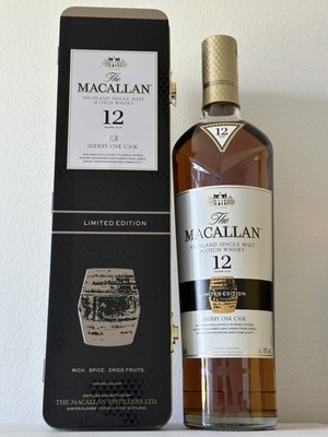 Macallan 12 Sherry 2018 Limited Edition Tin Gift Box Whisky