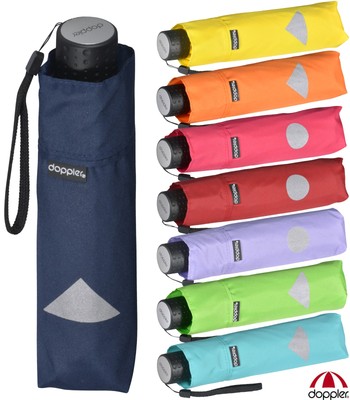 Doppler Regenschirm Kinder Taschenschirm reflektierend Kids Reflex klein leicht