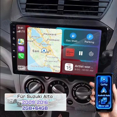 Android15 Autoradio 2+64GB CarPlay GPS Navi Wifi BT FM Für Suzuki Alto 2009-2016