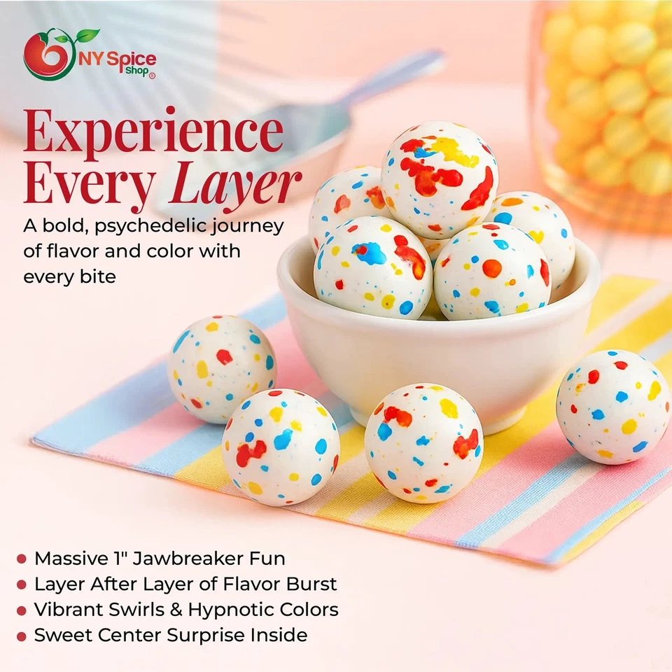 Psychedelic Jawbreakers Hard Candy 1 Inch Mini with Sweet Candy Center Bulk - Image 4 of 4