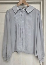 Vintage JAEGER 1970s/80's Silk Blouse ladies size S (86cm / 34 in) long sleeve