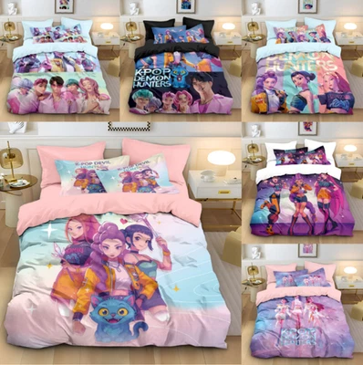 UK HOT Kids 3D Demon Duvet Cover Pillowcase Single Double King Bedding Set Gift