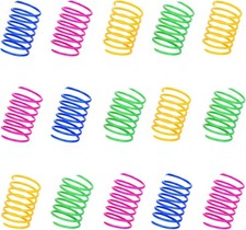 ISMARTEN 100 Pack Pet Wide Colorful Springs Cat Toys Plastic Coil Spiral Blue