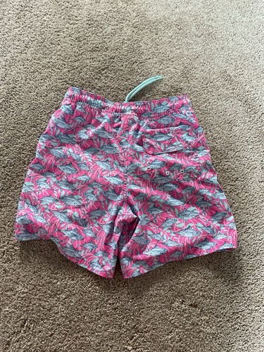 Vineyard Vines Chappy Swim Trunks Boys Blue Fish Print, Size M, Lined - Picture 2 of 3