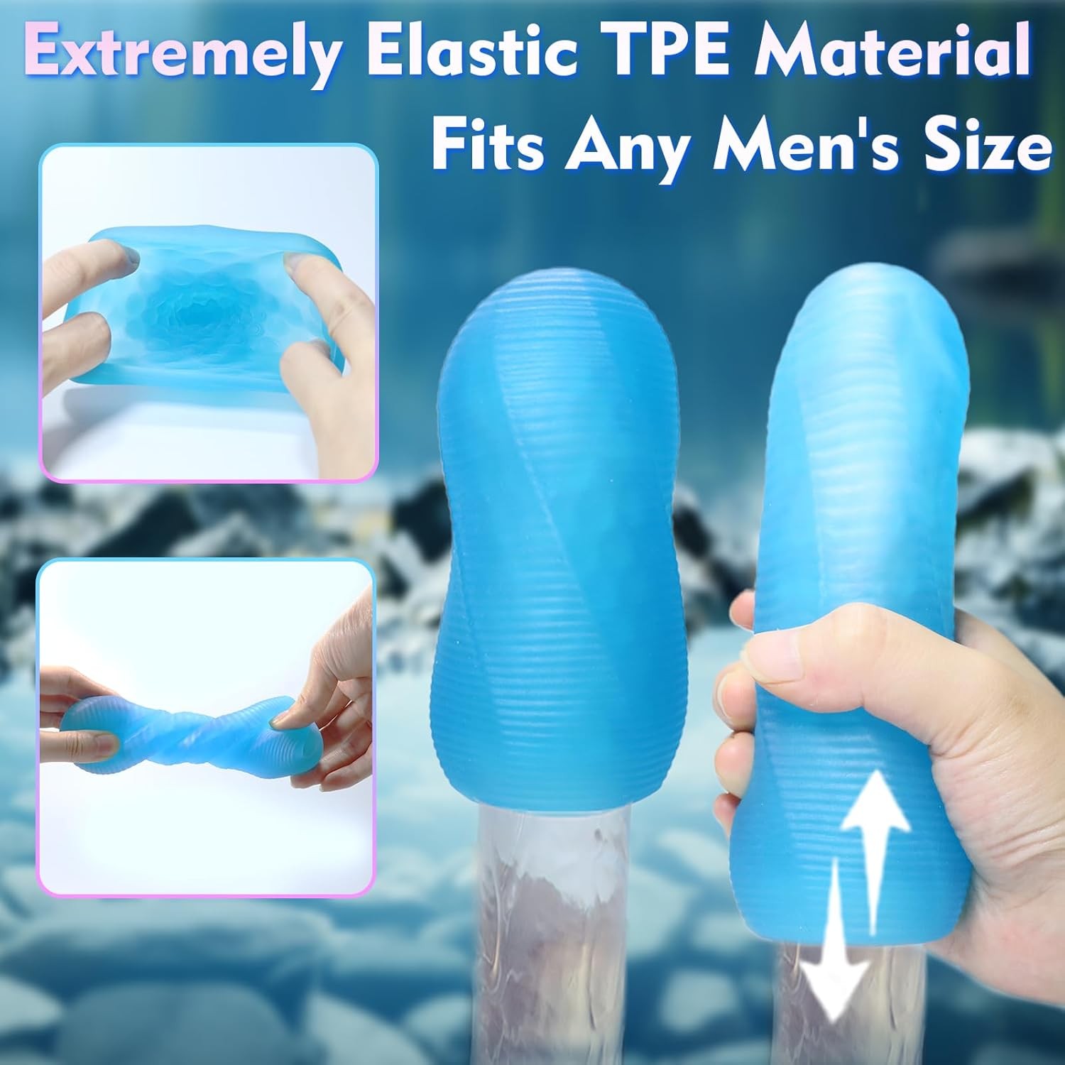 - Spinning Textured Stroker Pocket For Ultra-soft Stretchy  