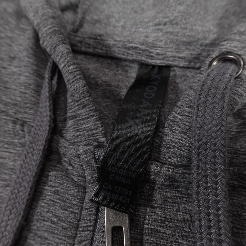 Sudadera con Capucha Kyodan Para Mujer Gris Mediana Cremallera Completa Atlética Agujeros para Pulgar Bolsillos Capas Foto 3 de 4