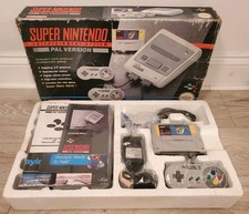 BOXED SNES Super Nintendo Console UK PAL Super Mario World-ONE OWNER- COMPLETE