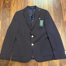 Lauren Ralph Lauren Boys Pinstripe Suit Jacket Blazer Navy/White 12R MPN