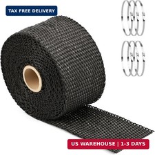 Exhaust Heat Wrap Roll 2 X 16 Fiberglass Heat Shield Tape Black Header Wrap Exhaust Heat Wrap Roll 2 X 16 Fiberglass Heat Shield Tape Black Header Wrap