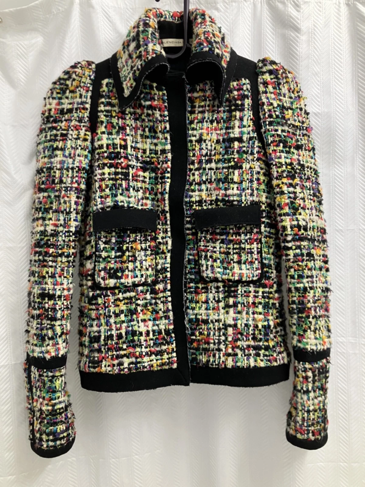 Balenciaga — *BALENCIAGA* Nicolas Ghesquière Runway  F/W 2007 Bouclé Tweed Jacket FR 34