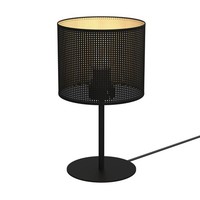 Tischlampe Loft Schwarz Metall Gold E27 34 Cm Schlafzimmer Nachttisch Leuchte