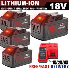 1-4X For Milwaukee For M18 12Ah Lithium Extended 48-11-1860 Charger/Battery