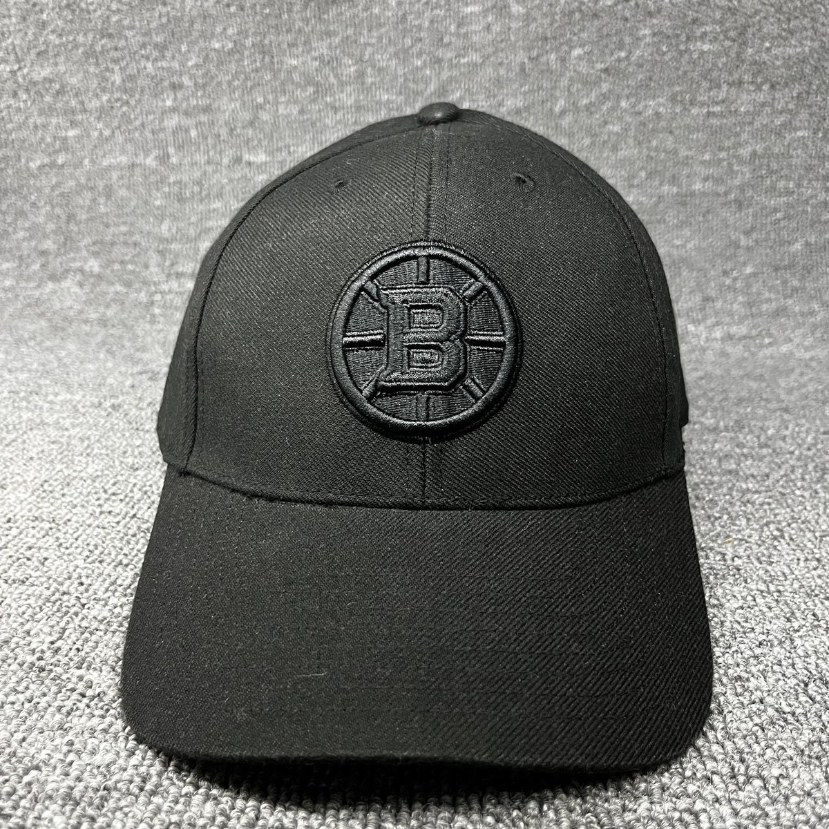 New '47 Boston Bruins Black-on-Black Snapback Hat Adjustable Cap