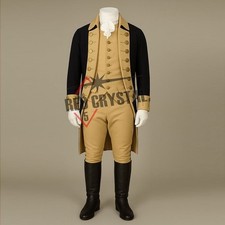 Navy Blue George Washingtons General Revolution War Wool Men Coat+Vest&Breeches