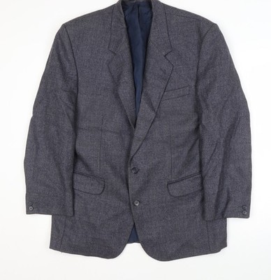 Grauer Wollblazer Herren, 42R, klassischer Stil