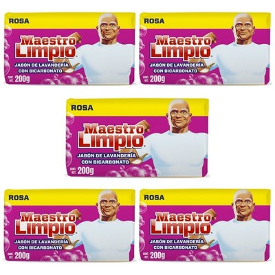 5X Maestro Limpio Rosa   Bar Laundry Soap, 200g, 5 Pack