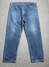 Vintage Levis Jeans Mens 38x29 Dark Blue 505 Straight 80s Orange Tab Made in USA