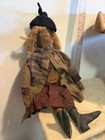 Primitive Handmade Scarecrow Witch Doll Folk Art Naive New Halloween Pumpkin — photo 6