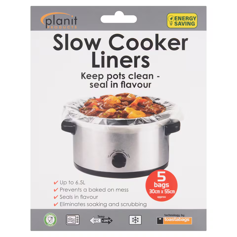 Slow Cooker Liners 30 x 55cm 5 Bags Up To 6.5L Keeps Pots Clean