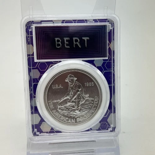 1985 PCGS MS68 - The American Prospector -Ag Engelhard-Eagle Reverse BERT Purple