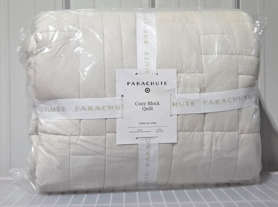 Парашют для Target King или California King пергамент бежевый уютный блок лоскутное одеяло - Изображение 2 из 4