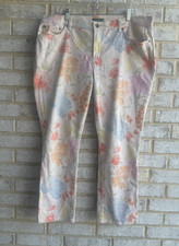 LAUREN Ralph Lauren Multicolor Floral Straight Ankle Cropped Jeans Size 18