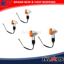 For Honda  4x Amber Chrome Front Rear Turn Signal Indicator Light Blinker
