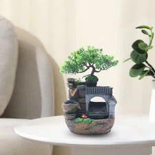 Tabletop Rockery Fountain Mini Waterfall Indoor Desktop Water Fountain Ornament