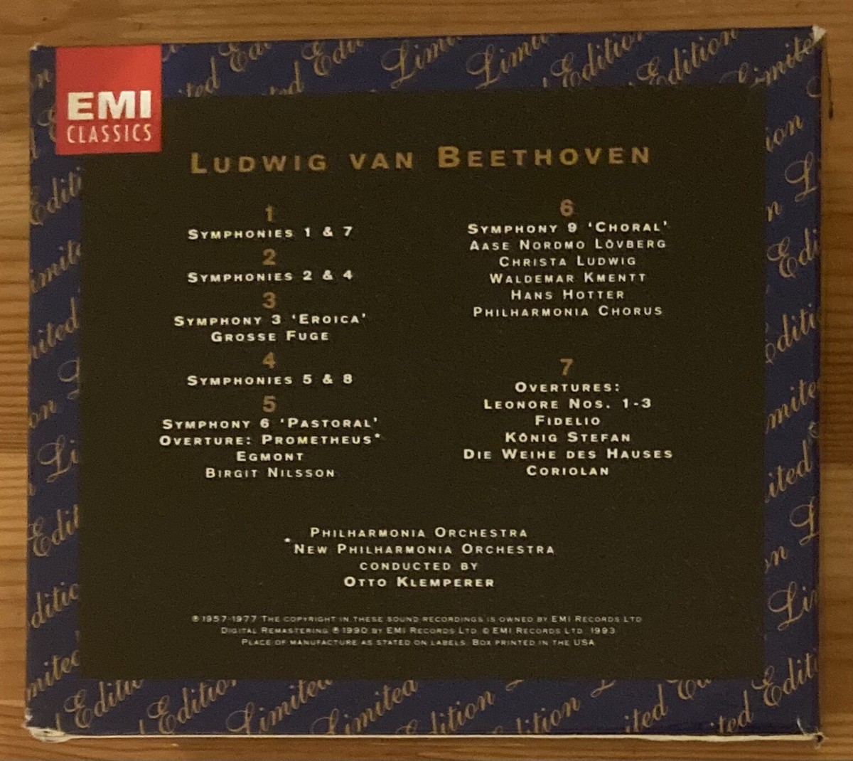 Beethoven Complete Symphonies & Overtures Otto Klemperer CD 7 Disc