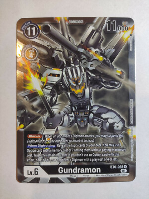 Gundramon BT6-065 Digimon Card Game Rare Holo Foil