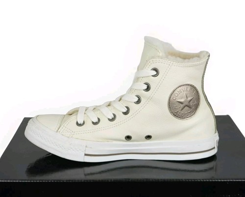 Converse Sneaker Chuck Taylor All Star LEDER Boot 37,5 Gefüttert Weiß w.NEU - Bild 2 von 9