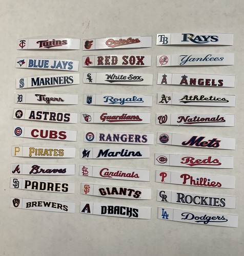 MLB Team Wordmark Labels for BCW Card Dividers - Labels ONLY