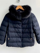 Herno Cashmere Silk Goose Down Coat, Removable Fur Trim, Uk 10 / It 42 - $1,550