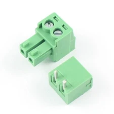 2Pcs 3.5mm Pitch 2 Pin Way Right Angle Screw Terminal Block Pluggable Connector