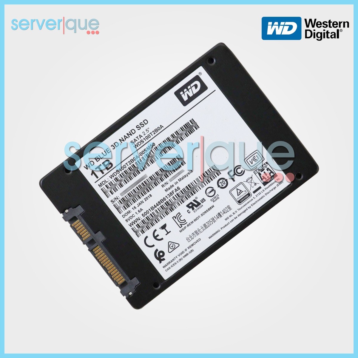 WD BLUE 1TB SATA SSD　WDS100T2B0A Western Digital WDS100T2B0A Blue 3D NAND 1Tb SATA-III 2.5-Inch