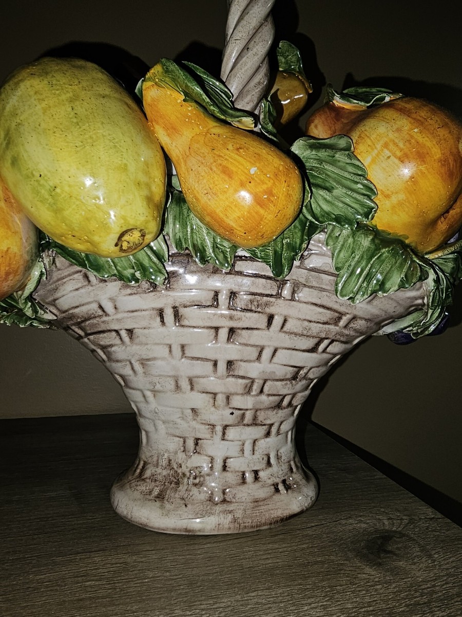 Intricate Vintage N Capodimonte Fruit Basket made in italy