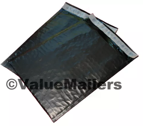 100 #0 ( BLACK ) Poly Bubble Mailers Envelopes Bags 6x10 Extra Wide CD DVD 6x9