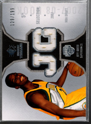 B4727- 2007-08 SP Rookie Threads # Rtjg Jeff Grün Trikot - Nm-Mt