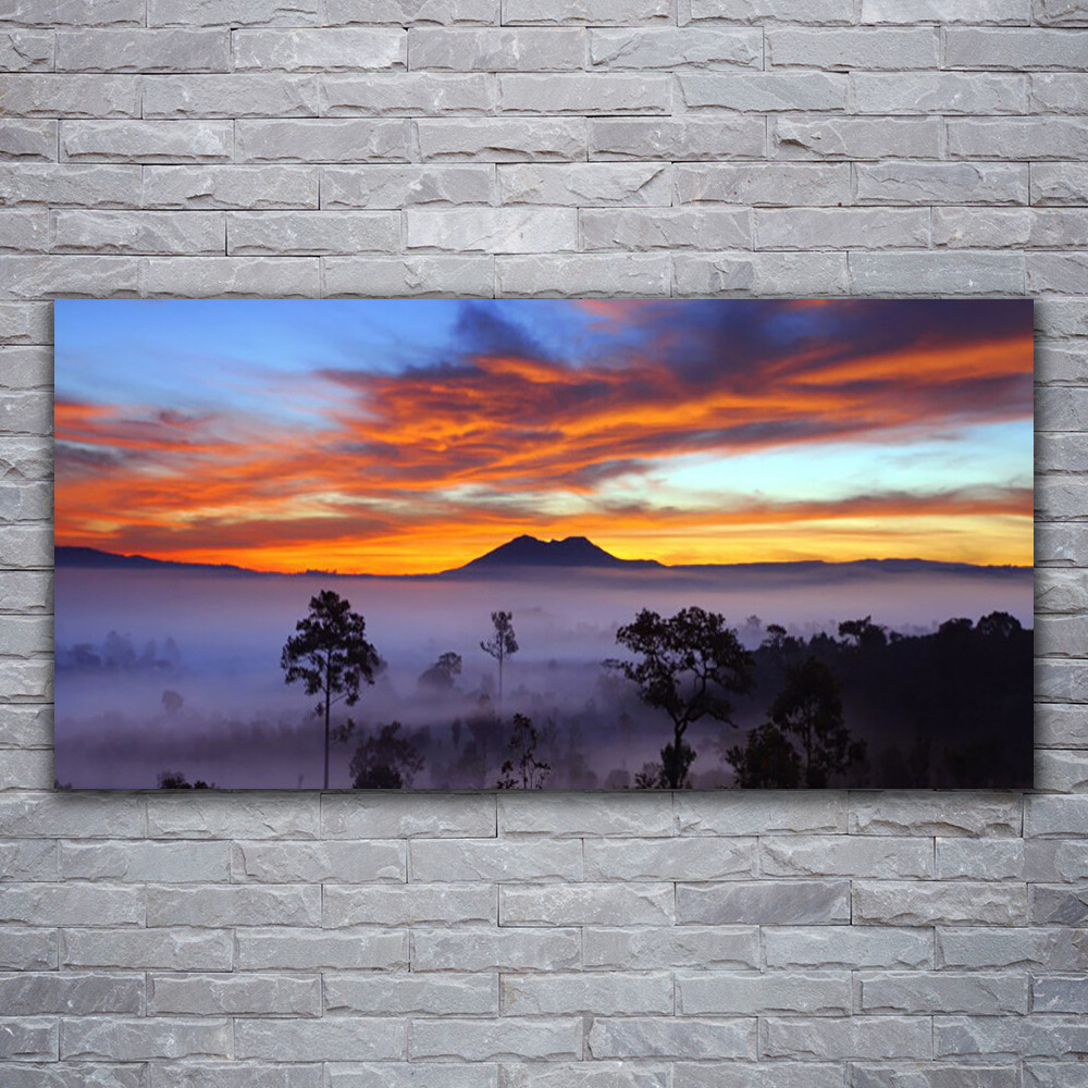 Tableau image impression forêt brumeuse 120x60 pour une chambre zen et relaxante