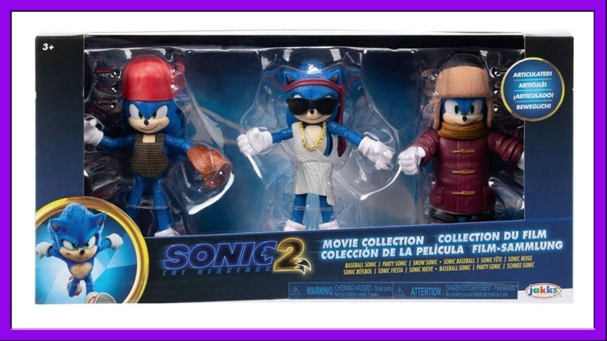 New Jakks Sonic The Hedgehog 2 SONIC Articulated Figures Box Set