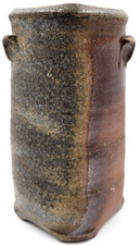 Wood Fired Ash Pottery Stoneware Vase Signed ...