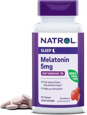 Natrol Melatonin Fast Dissolve Strawberry Flavor 5 Mg, 250 Tablets EXP 8/26