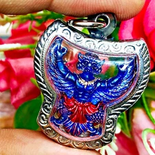Powerful Krut Garuda Half Bird Shield Wealth Mass Chant Be2566 Thai Amulet 17844